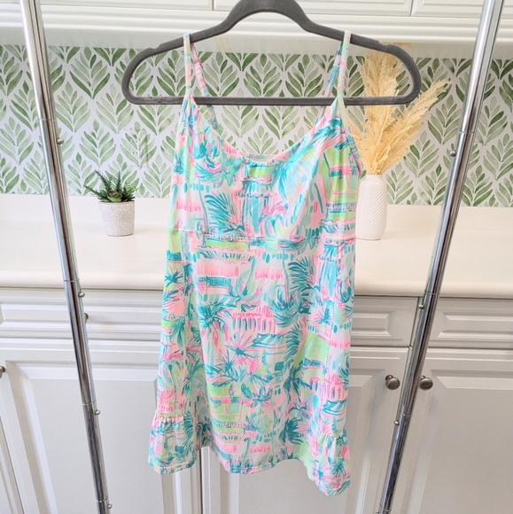 Lilly Pulitzer Adeli Perfect Match Meryl Luxletic Tennis Dress Pink Green Medium - Picture 2 of 10